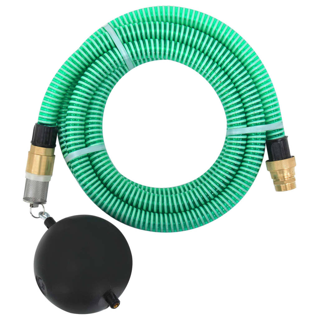 Vidaxl Sucking tubo con giunti in ottone 1.1 '' 3 m PVC verde