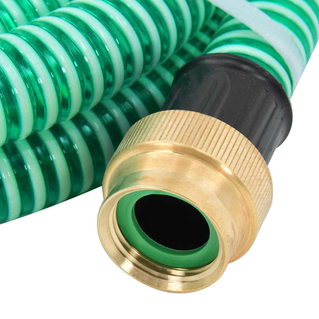 Vidaxl -Saugschlauch mit Messingkupplungen 1.1 '' 25 m PVC Grün