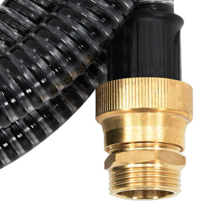 Vidaxl -Saugschlauch mit Messingkupplungen 1.1 '' 3 m PVC Schwarz