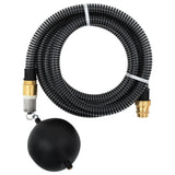 Vidaxl -Saugschlauch mit Messingkupplungen 1.1 '' 5 m PVC Schwarz