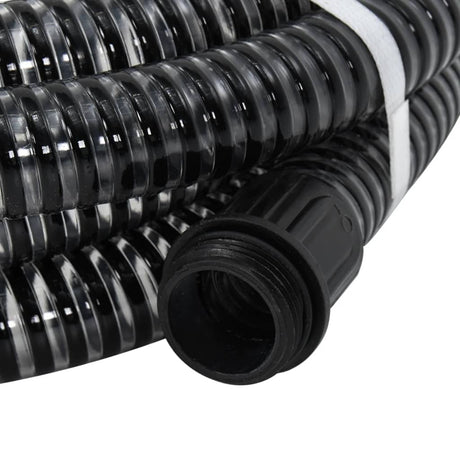 Vidaxl -Saugschlauch mit Messingkupplungen 1.1 '' 5 m PVC Schwarz