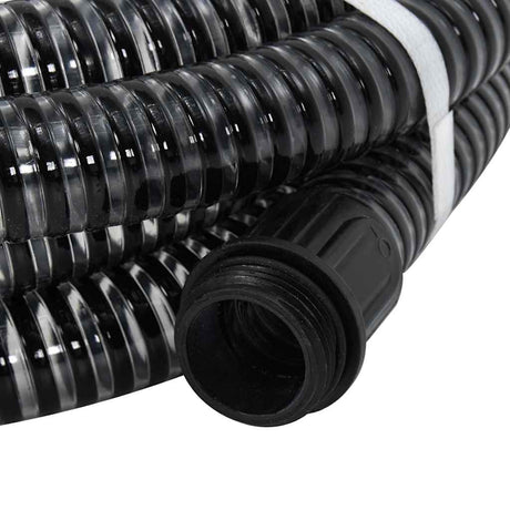 Vidaxl -Saugschlauch mit Messingkupplungen 1.1 '' 10 m PVC Schwarz