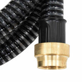 Vidaxl -Saugschlauch mit Messingkupplungen 1.1 '' 15 m PVC Schwarz
