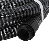 Vidaxl -Saugschlauch mit Messingkupplungen 1.1 '' 15 m PVC Schwarz