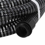 Vidaxl -Saugschlauch mit Messingkupplungen 1.1 '' 25 m PVC Schwarz