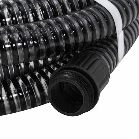Vidaxl -Saugschlauch mit Messingkupplungen 1.1 '' 25 m PVC Schwarz