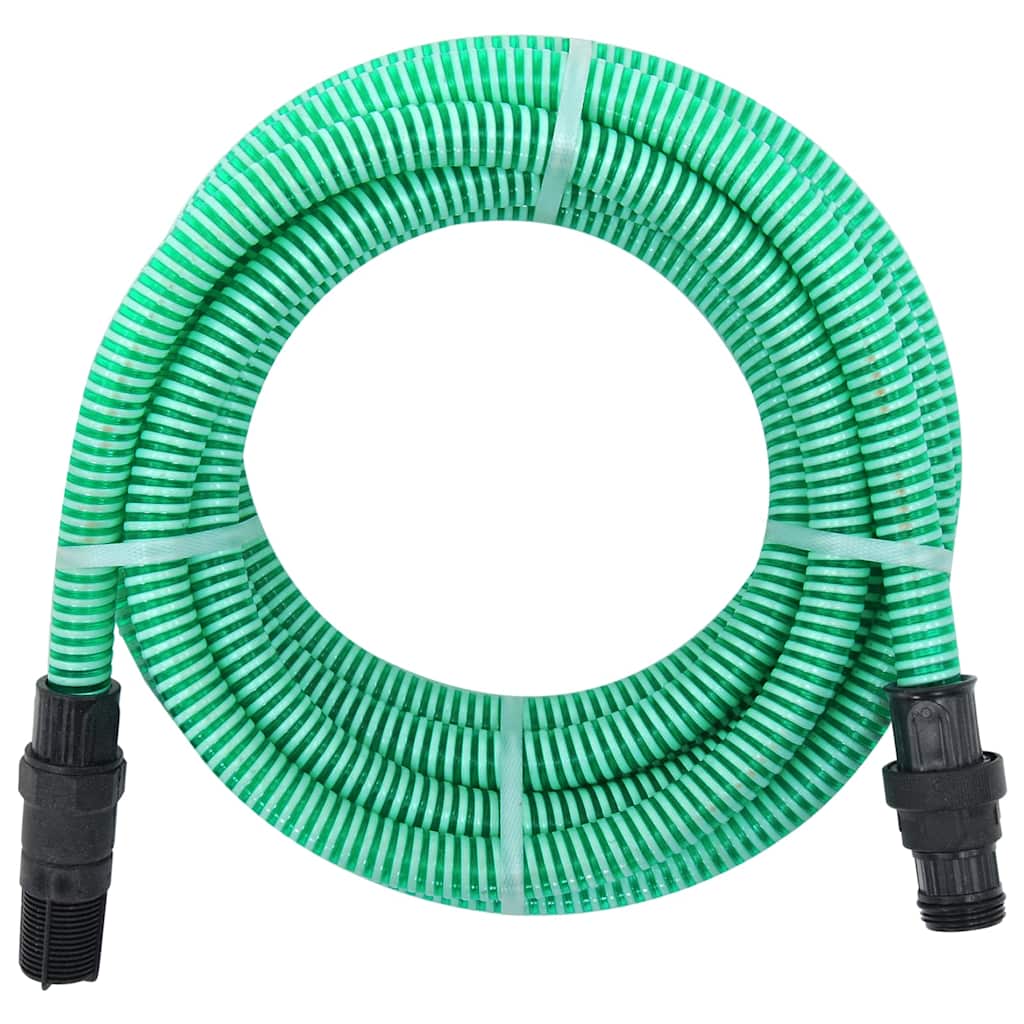 Vidaxl -Saugschlauch mit PVC -Kupplungen 1.1 '' 4 m PVC Grün
