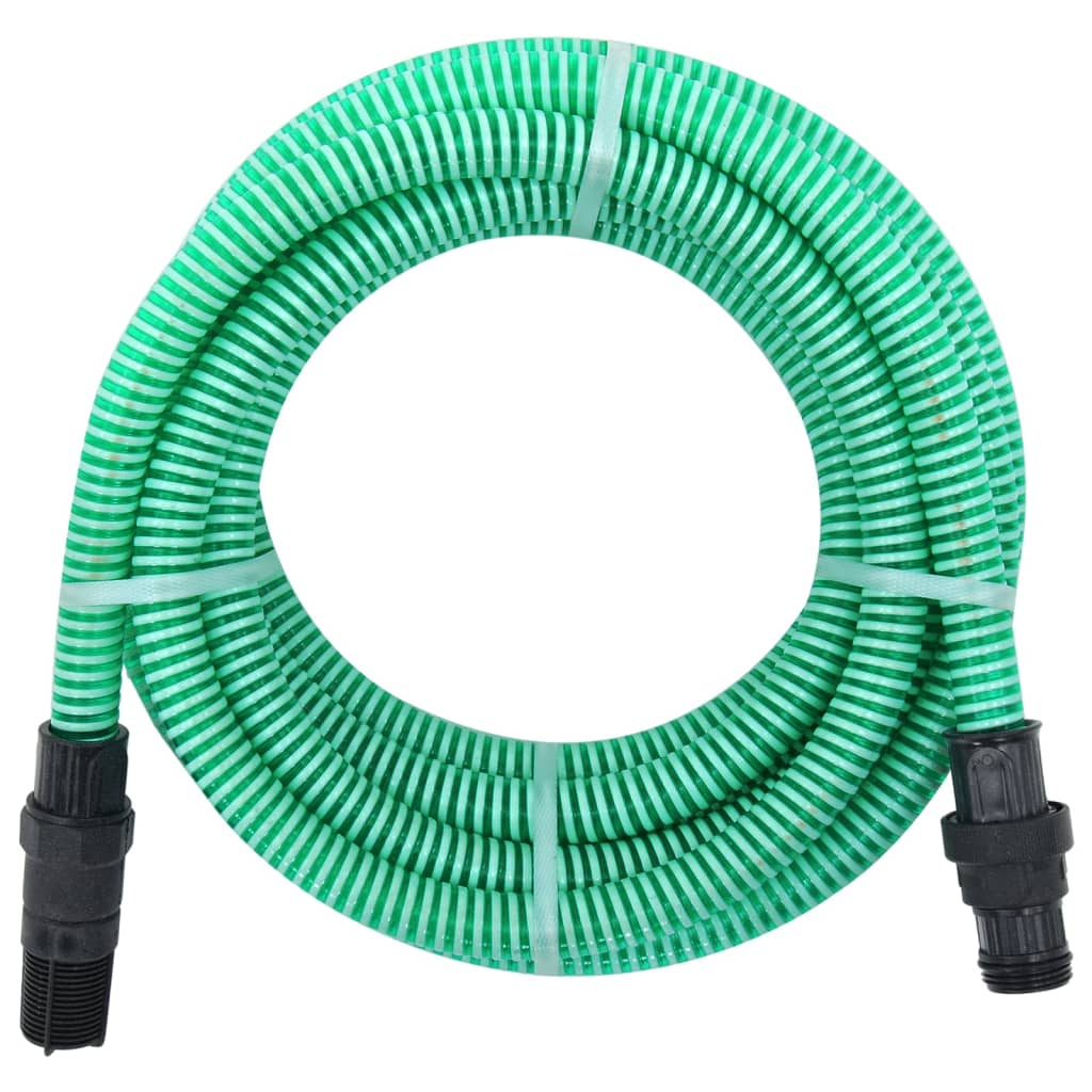 Vidaxl -Saugschlauch mit PVC -Kopplungen 1.1 '' 7 m PVC Grün