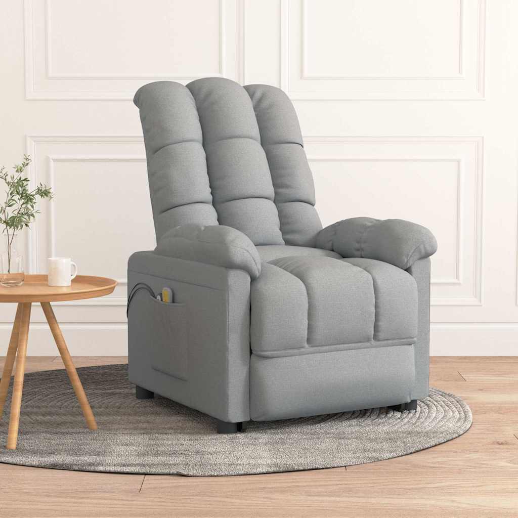 Vidaxl massagestoel elektrisch stof lichtgrijs