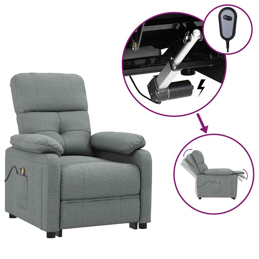 Vidaxl massagestoel elektrisch stof donkergrijs