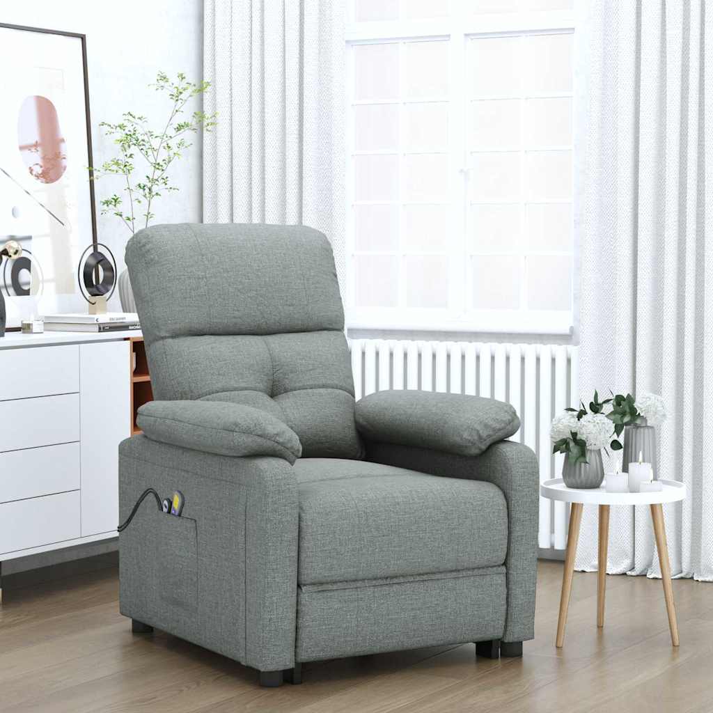 Vidaxl massagestoel elektrisch stof donkergrijs