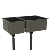 Vidaxl Spüle Edelstahl schwarz