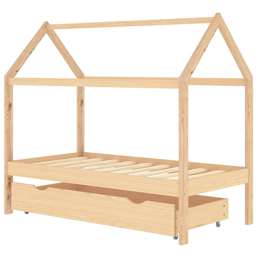 Vidaxl kinderbedframe met lade massief grenenhout 80x160 cm