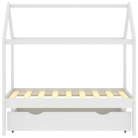 Vidaxl kinderbedframe met lade massief grenenhout 70x140 cm wit