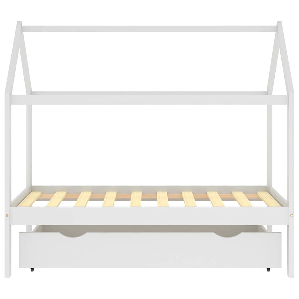 Vidaxl kinderbedframe met lade massief grenenhout wit 80x160 cm