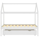 Vidaxl kinderbedframe met lade massief grenenhout wit 80x160 cm