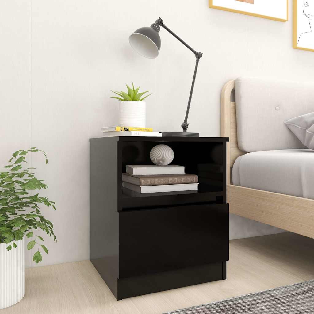 Vidaxl nachtkastjes 2 st 40x40x50 cm bewerkt hout zwart