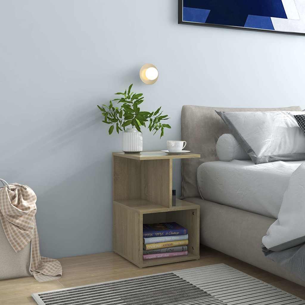 Vidaxl nachtkastje 35x35x55 cm bewerkt hout sonoma eikenkleurig