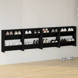 Vidaxl Wandschuhschränke 4 Stcs 60x18x60 cm propertiertes Holz schwarz