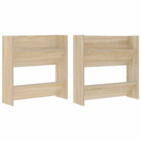 Vidaxl wandschoenenkasten 2 st 60x18x60 cm spaanplaat sonoma eiken