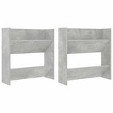 Vidaxl wandschoenenkasten 2 st 60x18x60 cm spaanplaat betongrijs