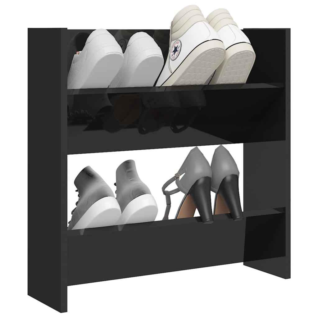 Armadio da scarpe da parete Vidaxl 60x18x60 cm Properpata in legno Black