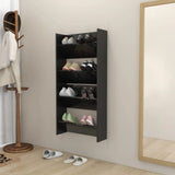 Vidaxl Wandschuhschränke 2 ST 60x18x60 cm Holz Hochglanzschwarz schwarz