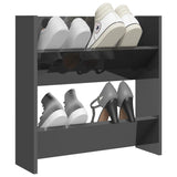 Gabinete de zapato de pared de Vidaxl 60x18x60 cm de madera propiedad de madera de alto brillo gris