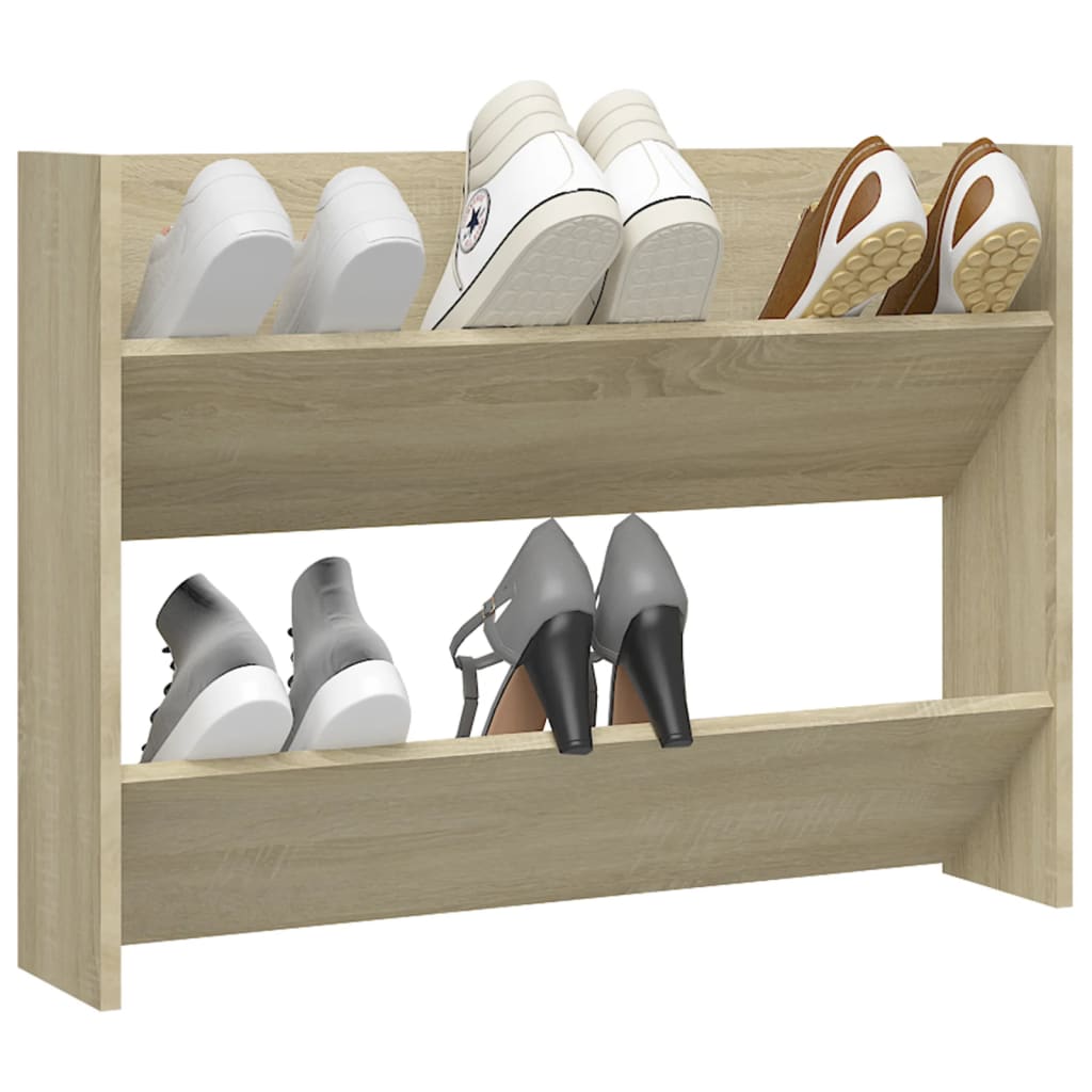 VIDAXL -Wandschuhschrank 80x18x60 cm Propertiertes Holz Sonoma Eiche -Colored