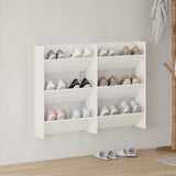 Vidaxl wandschoenenkasten 2 st 60x18x90 cm spaanplaat wit