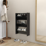 Vidaxl Wall Shoe Cabinet 60x18x90 cm Property Wood High Gloss Black