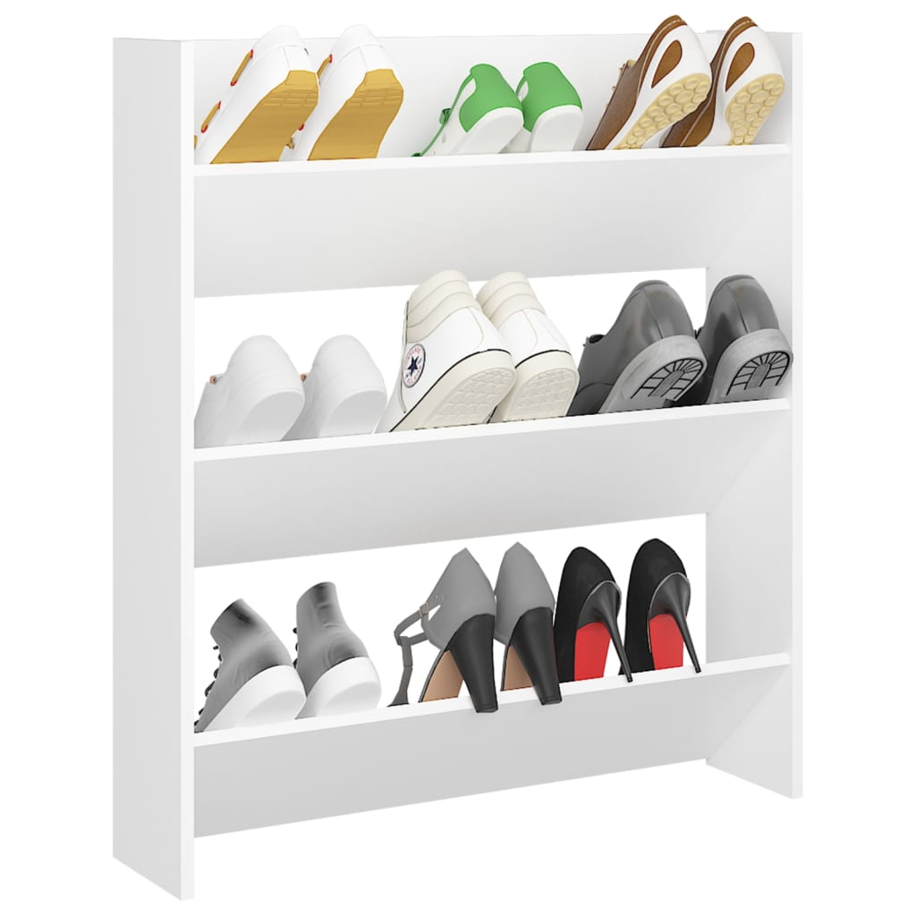 Vidaxl Wall Shoe Cabinet 80x18x90 cm Propjert trehvit