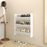 Vidaxl Wall Shoe Cabinet 80x18x90 cm Propjert trehvit