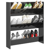 Vidaxl Wall Shoe Cabinet 80x18x90 cm Properted Wood High Gloss Grey