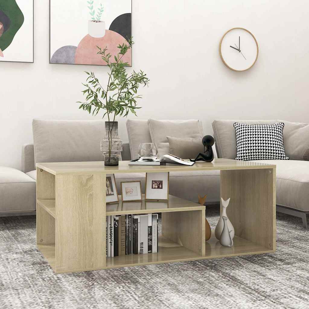Vidaxl salontafel 100x50x40 cm bewerkt hout sonoma eikenkleurig