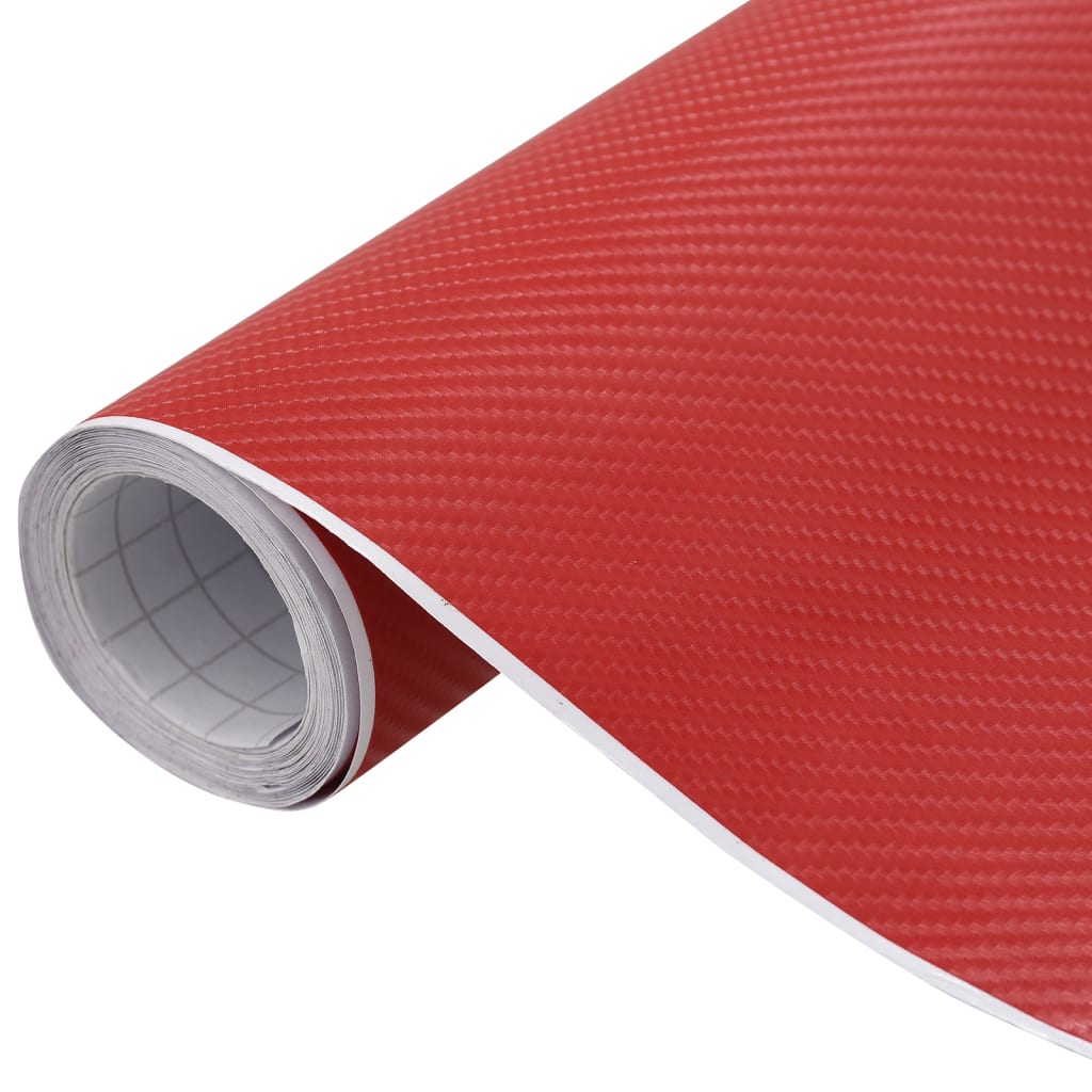 Vidaxl autofolie 4d 100x150 cm rood