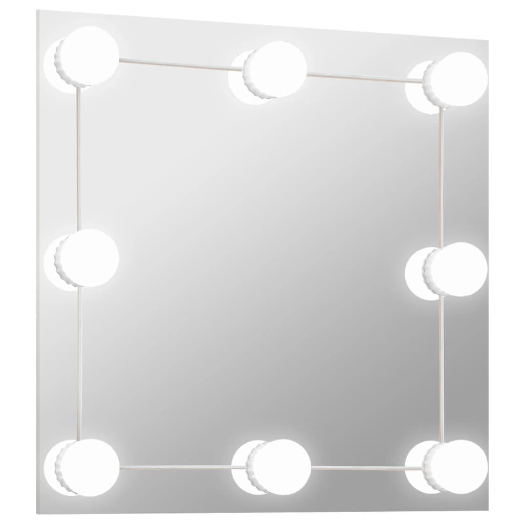 Vidaxl Wall Mirror s LED lampami čtvercové sklo