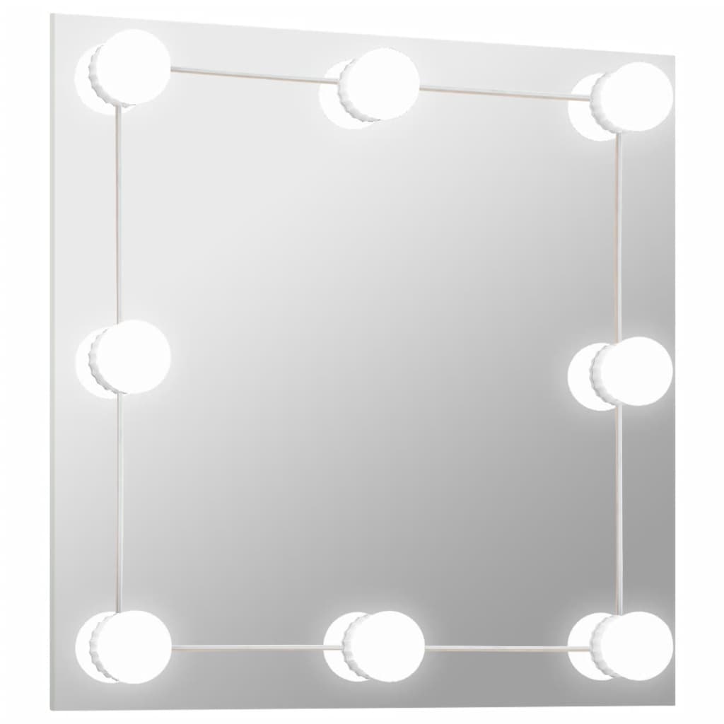 Vidaxl Wall Mirror s LED lampami čtvercové sklo