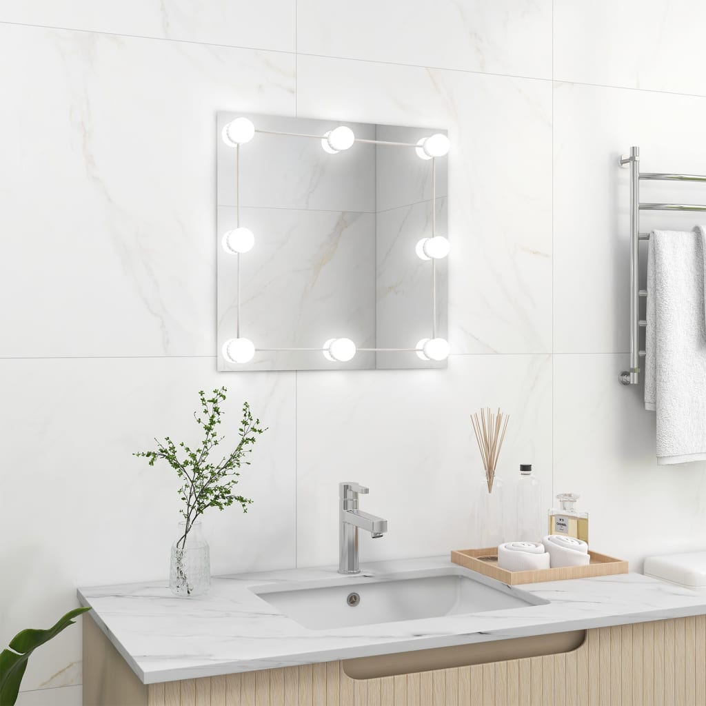 Vidaxl Wall Mirror s LED lampami čtvercové sklo