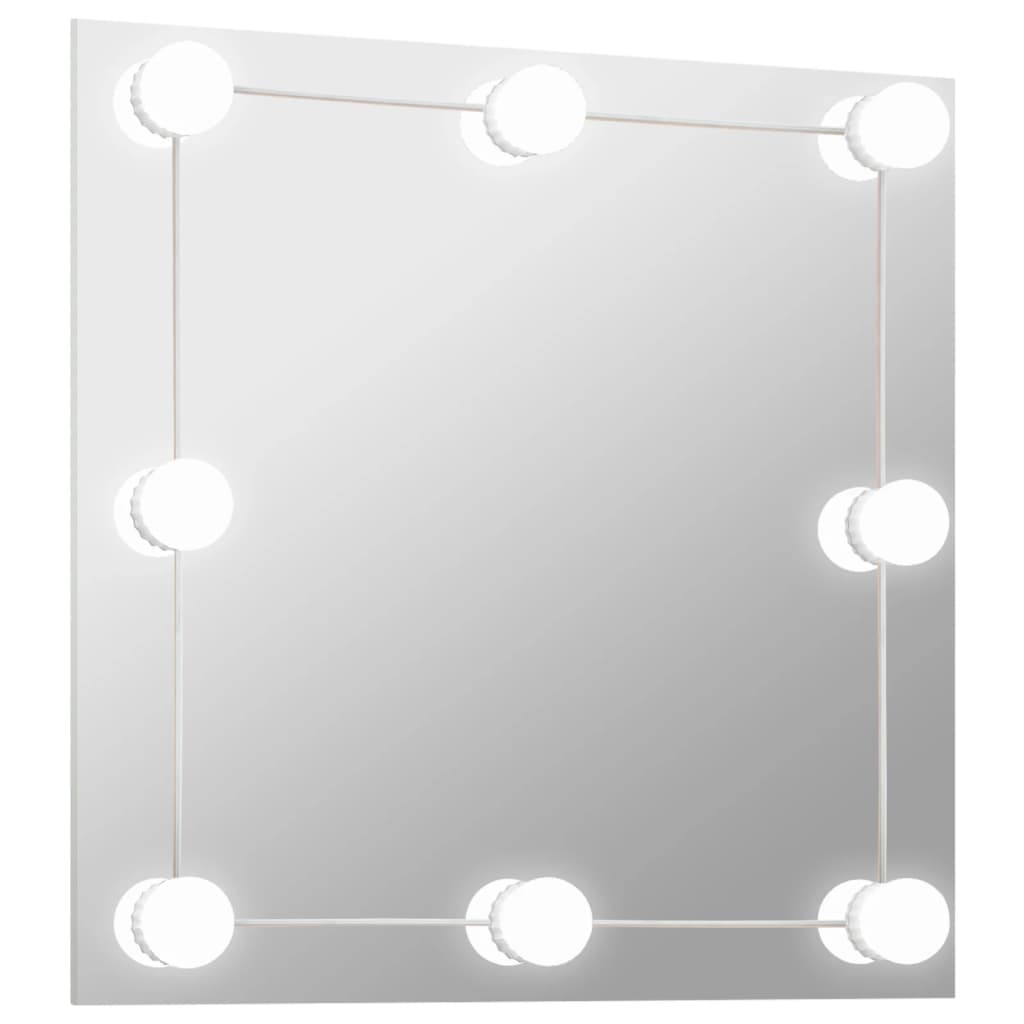 Vidaxl Wall Mirror s LED lampami čtvercové sklo