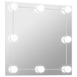 Vidaxl Wandspiegel mit LED -Lampen quadratische Glas