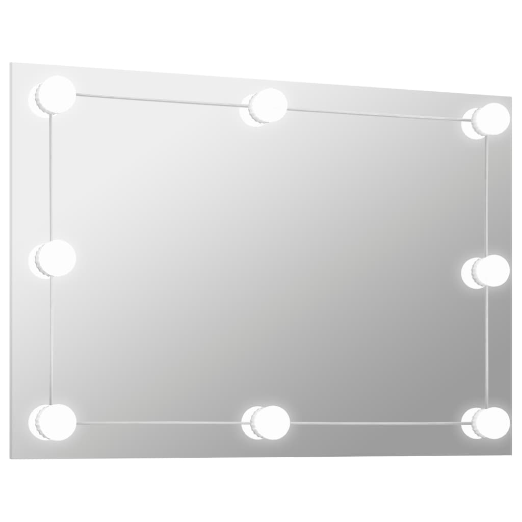 Vidaxl Wall Mirror bez rámového LED lampy obdélníkového skla