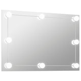 Vidaxl Wall Mirror bez rámového LED lampy obdélníkového skla