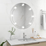 Vidaxl Wall Mirror bez seznamu LED lamp kolem skla