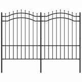 VidaXL Gartenzaun mit Stabenden 190 cm schwarz pulverbeschichteter Stahl