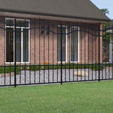 VidaXL Gartenzaun mit Stabenden 190 cm schwarz pulverbeschichteter Stahl