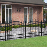 VidaXL Gartenzaun mit Stabenden 140 cm schwarz pulverbeschichteter Stahl