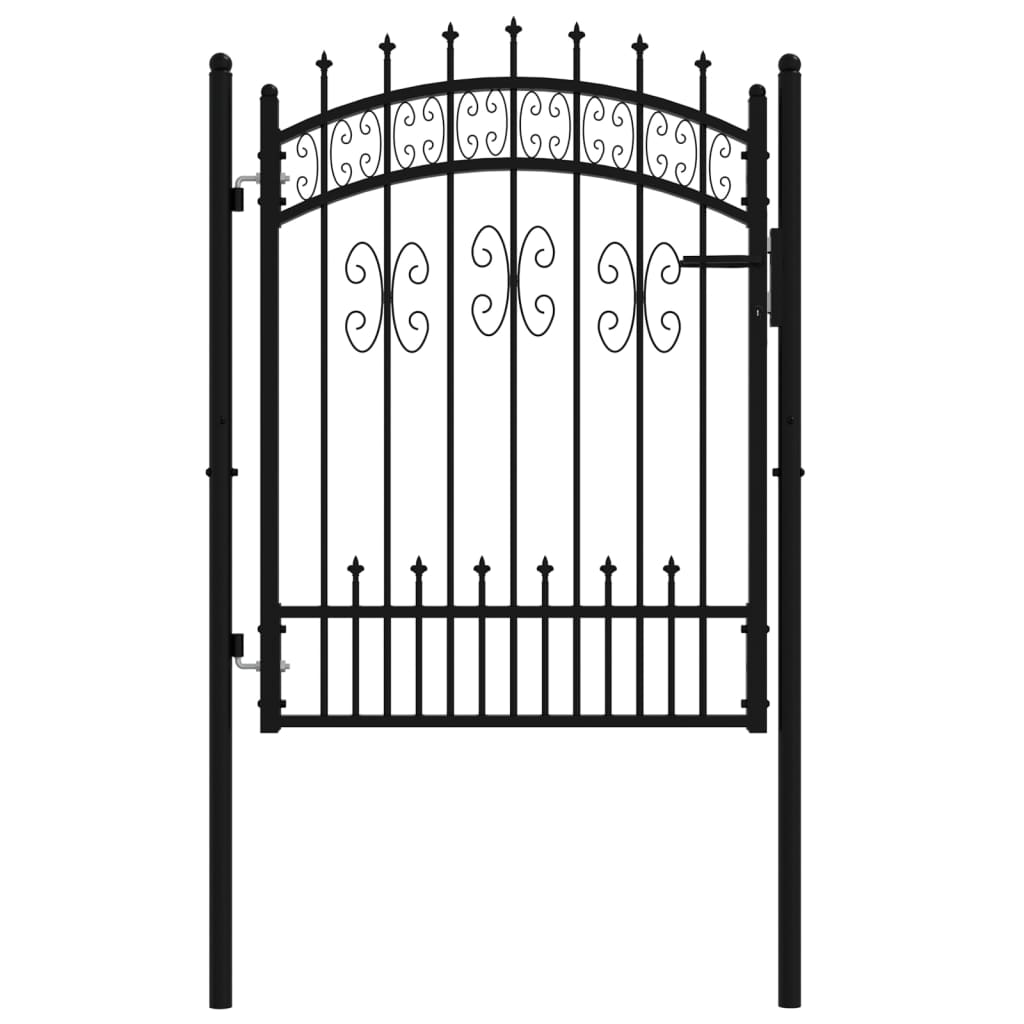 VidaXL port with pile points 103x175 cm powder -coated steel black