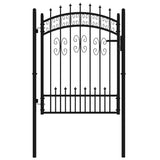 VidaXL port with pile points 103x175 cm powder -coated steel black