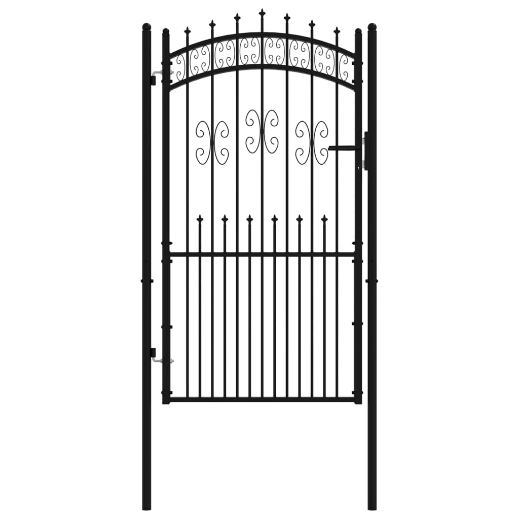 VidaXL port with pile points 103x225 cm powder -coated steel black